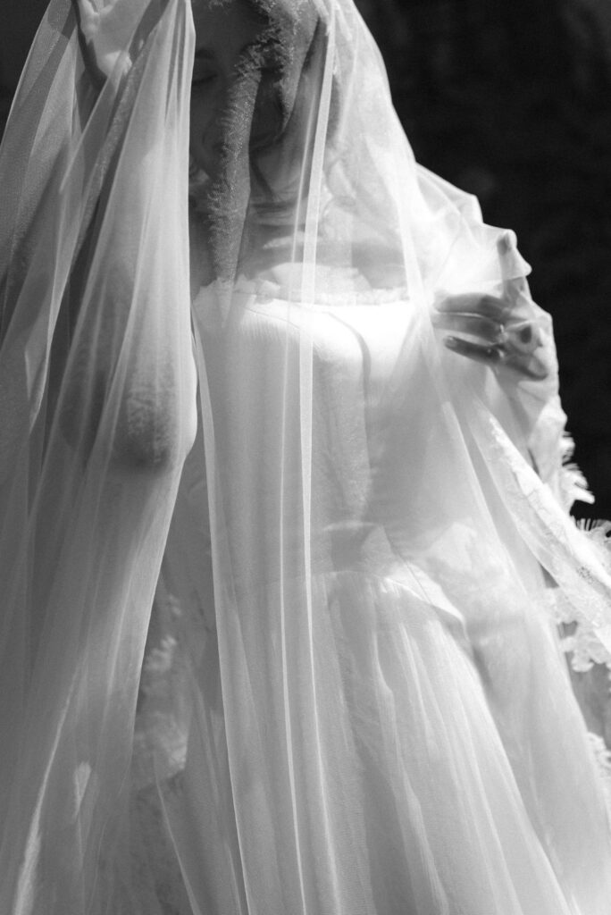 bride under veil in the sun jane austen inspired intimate backyard wedding A Jane Austen Worthy Love Story