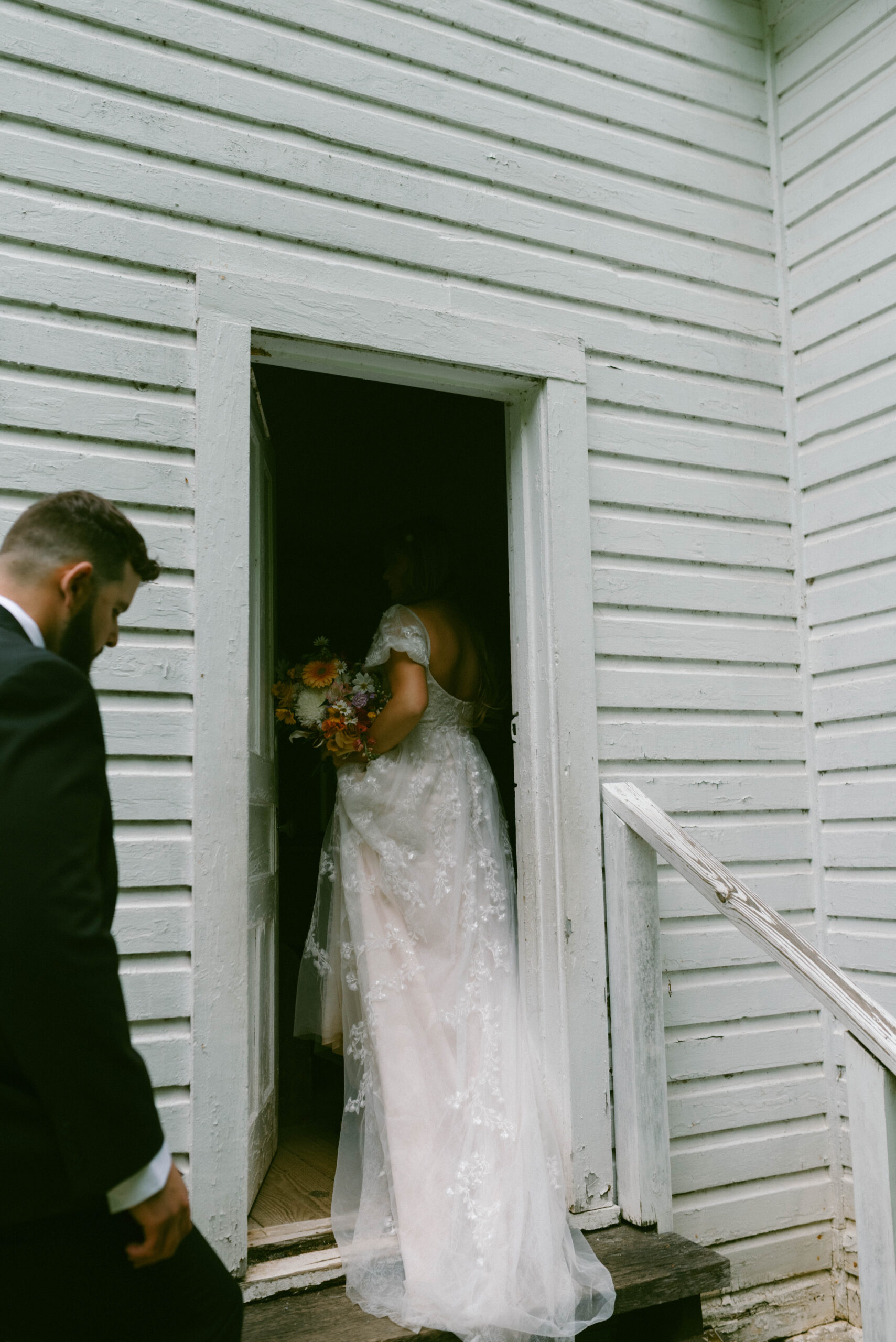 Your Dream Guide to a Smoky Mountain Elopement Bride & Groom ceremony in the historic church