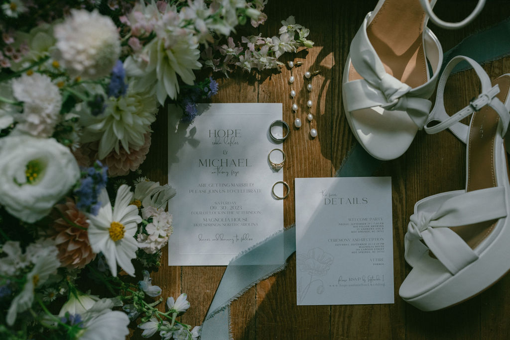 bride and groom wedding details