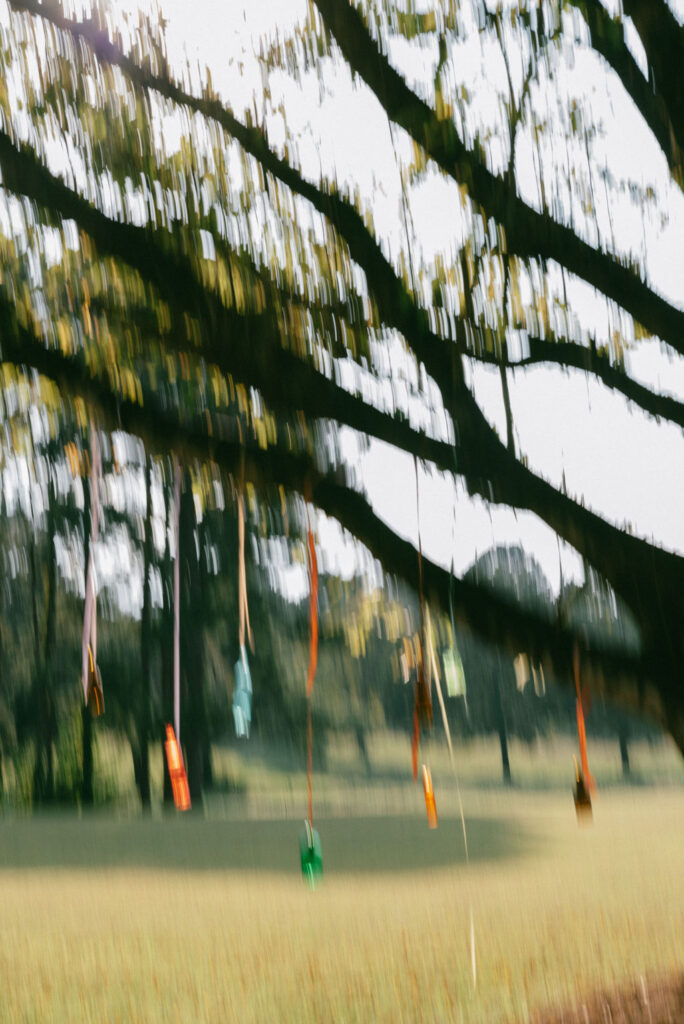 Colorful and Eclectic Backyard Intimate Wedding Day in Georgia Thrifted dress & mary janes