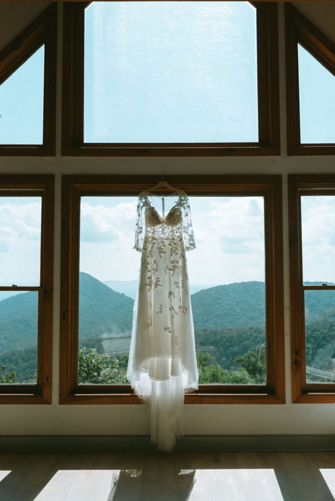 stunning dress the bride wore for her intimate backyard wedding
