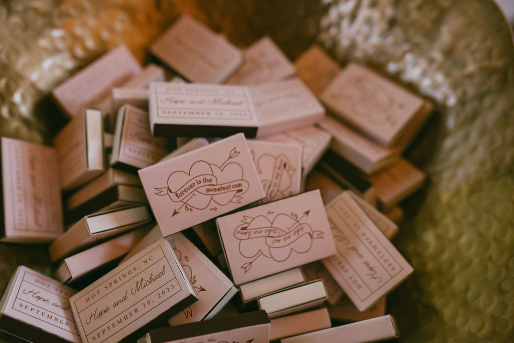 customized matches wedding favors