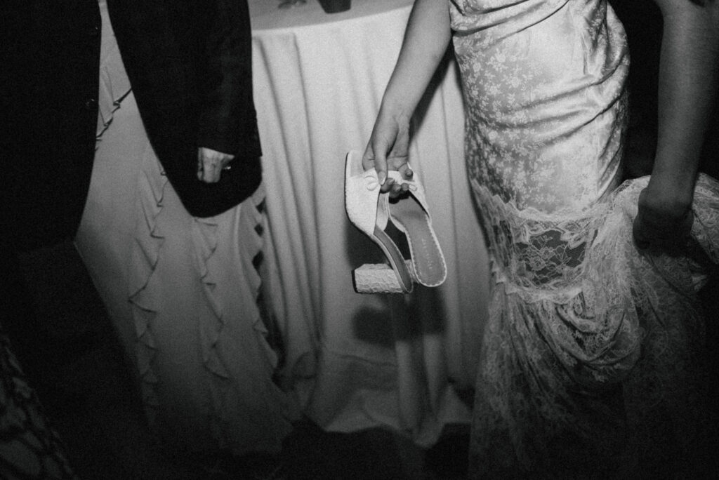 Bride & Groom dancing in the sunset at North georgia Elopement with Mountains in the background