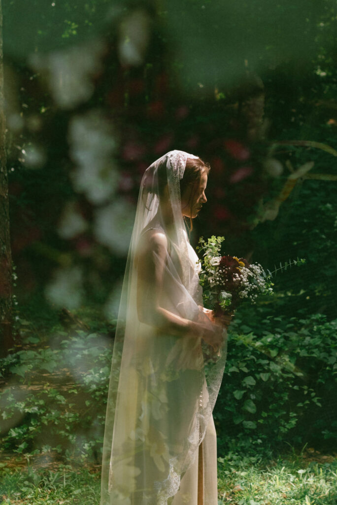 stunning photo of the bride at her italian garden wedding 