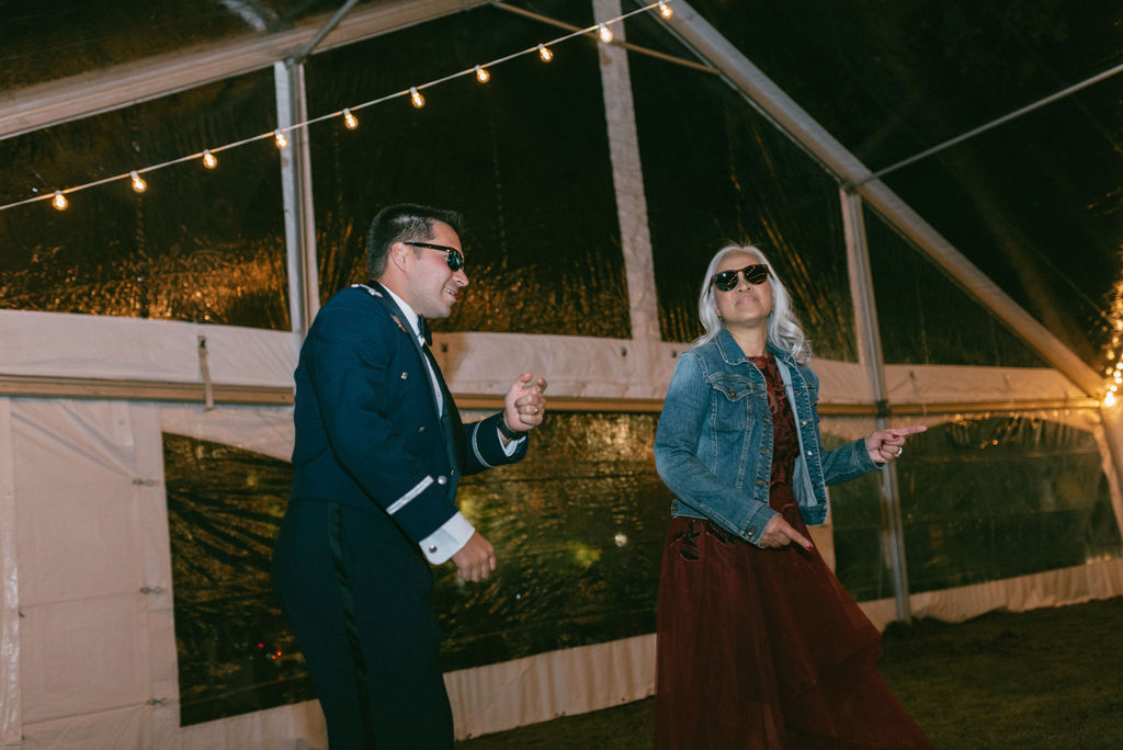 groom and his mom dancing at the romantic old hollywood wedding day 
