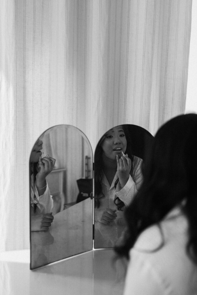 bride getting ready for her wedding ceremony 