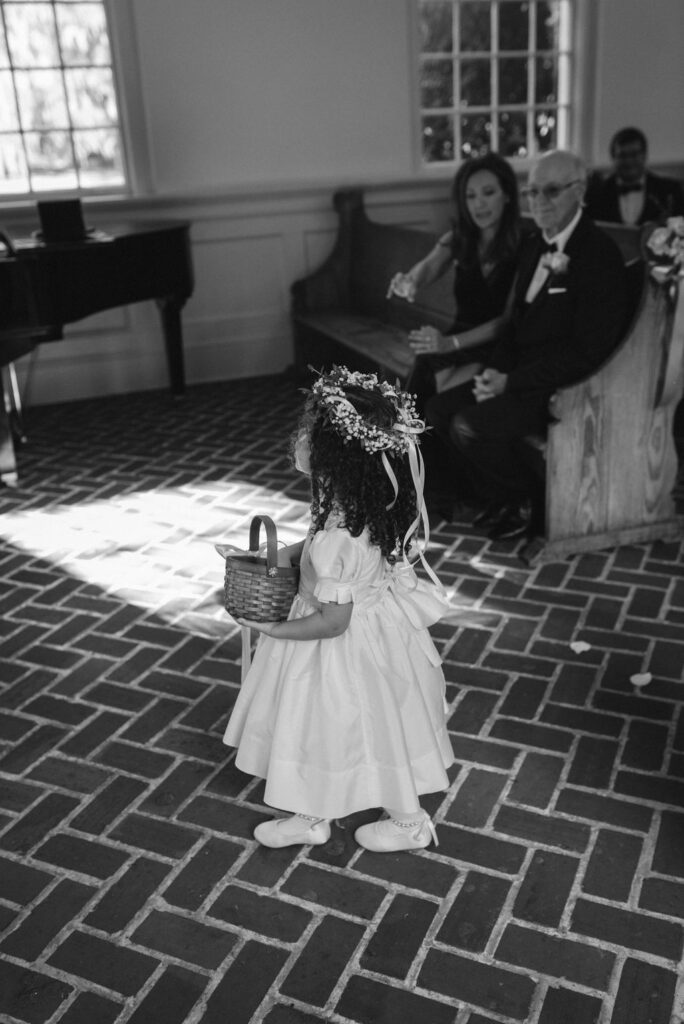 flower girl at the classy wedding day