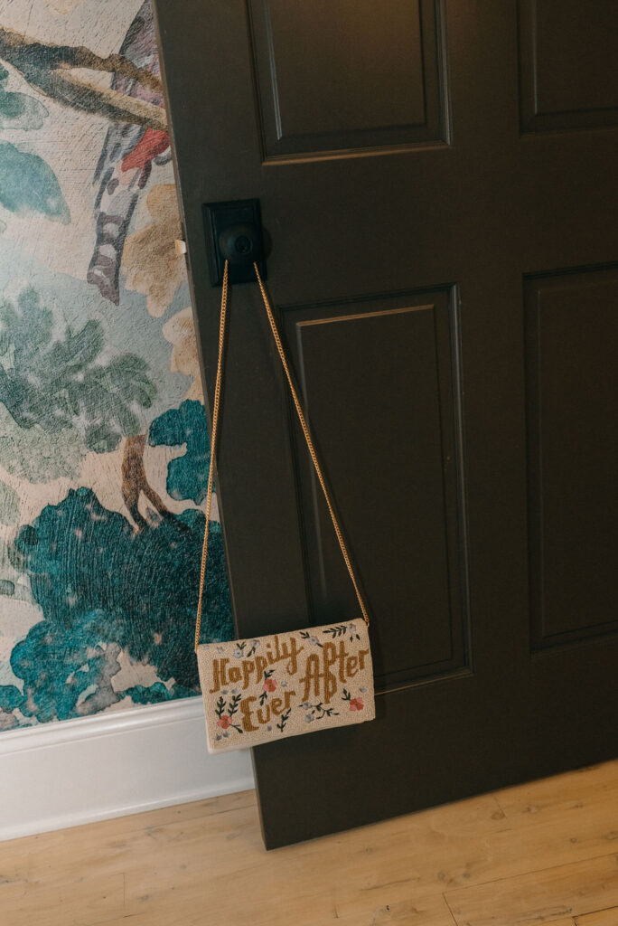 beautiful purse that says, happily ever after