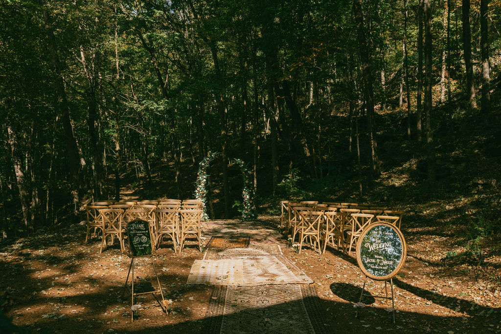 ethereal wedding day ceremony site