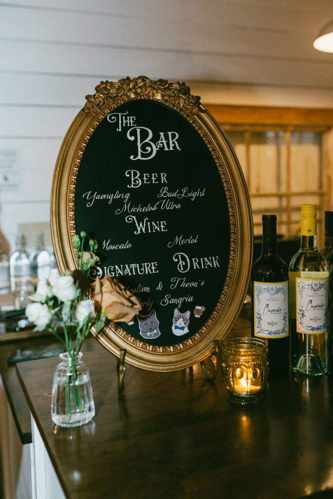 wedding drink menu