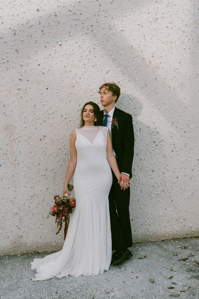 bride & groom at intimate wedding at The Venue on Tybee