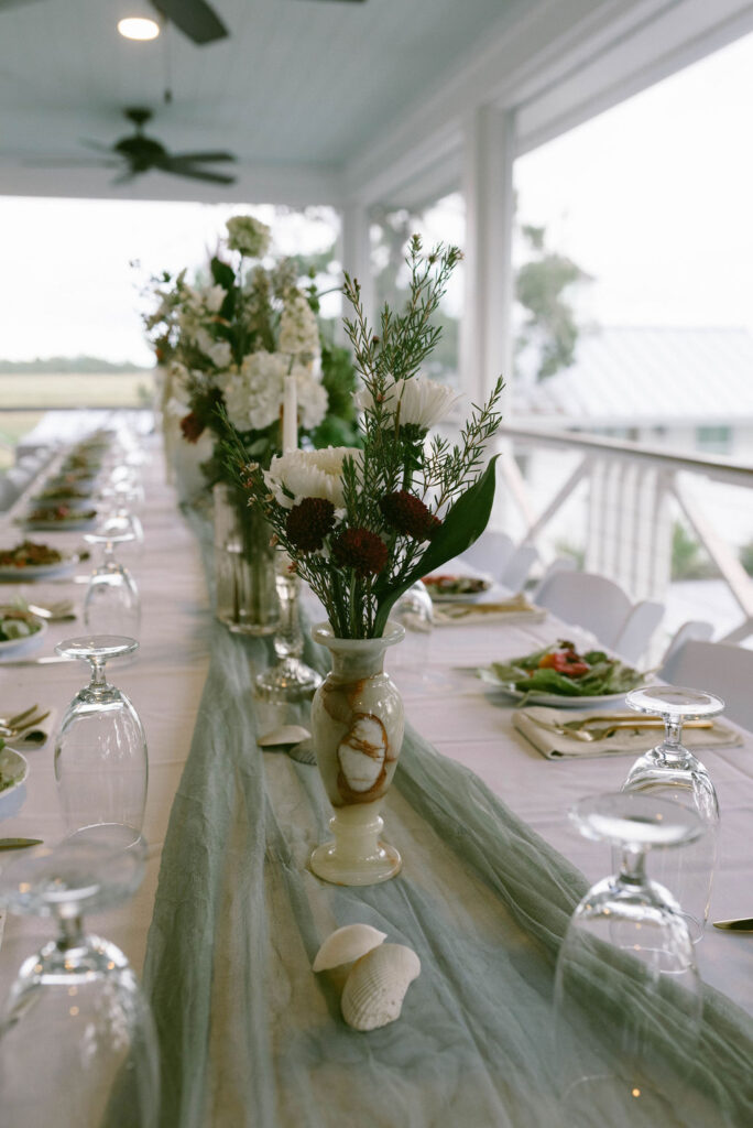 table decor grapes and seas shells nautical sea decor elegant