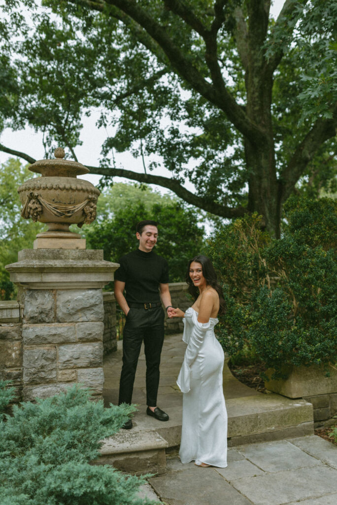 couple at their classy & romantic engagement session