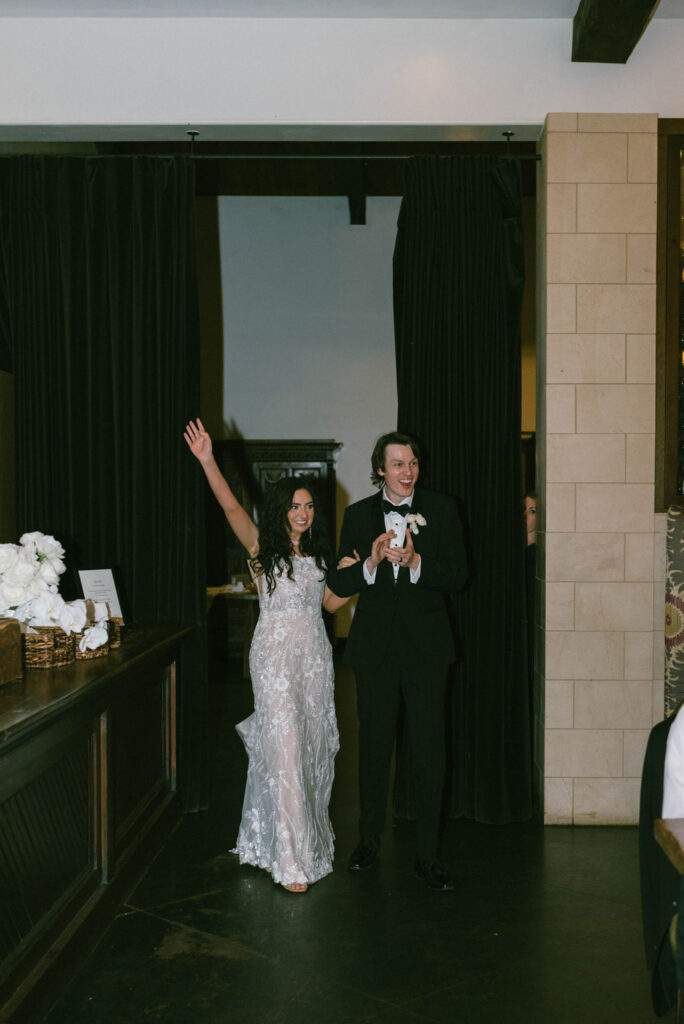 Bride and groom celebrating after their wedding ceremony