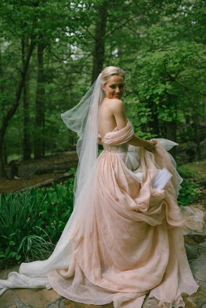 fairytale bride portraits in custom carol hannah pink dress