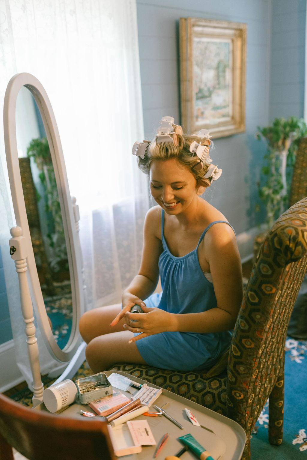 Bride getting ready