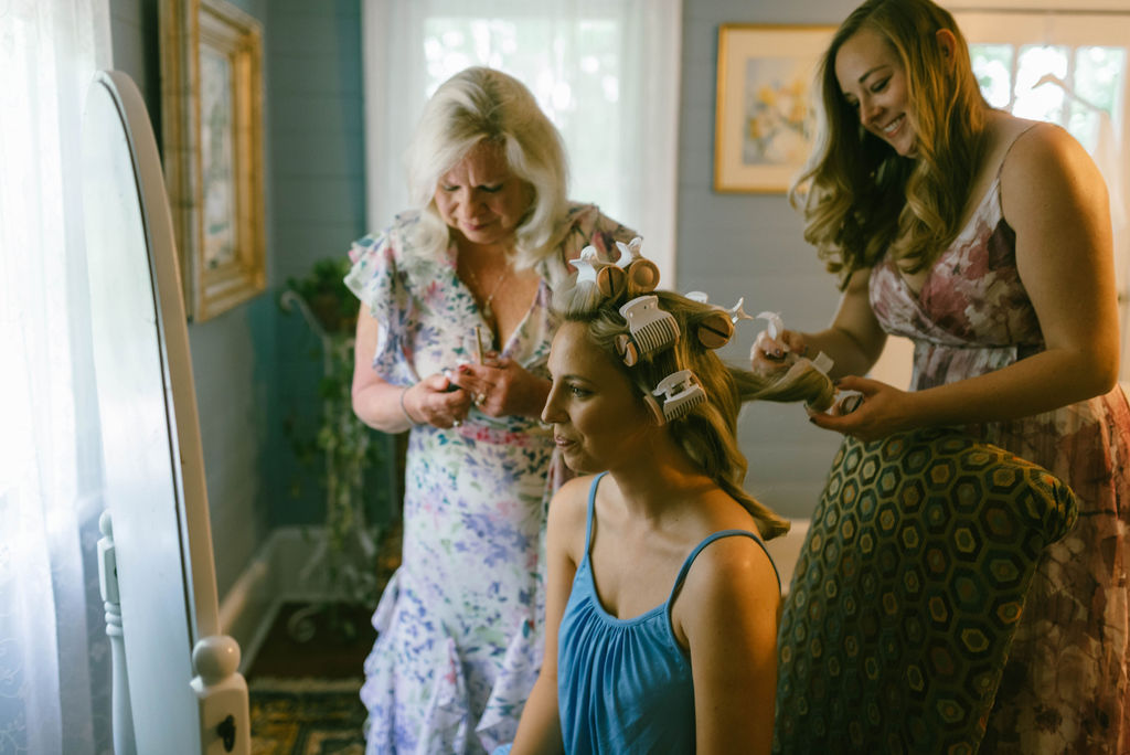 Bride getting ready