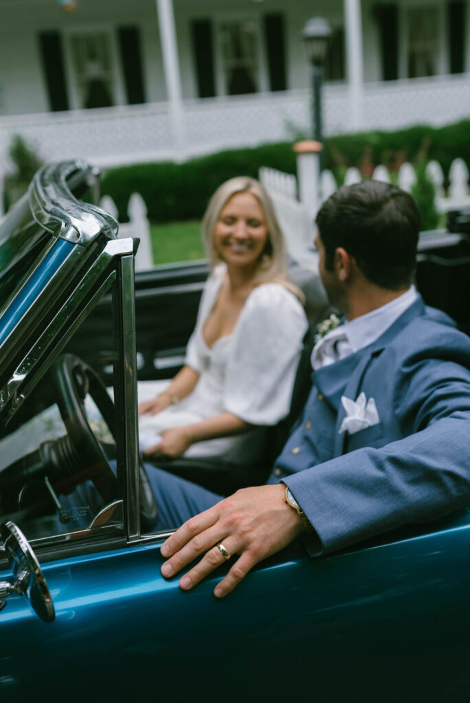 Bride and groom leaving the ceremony 