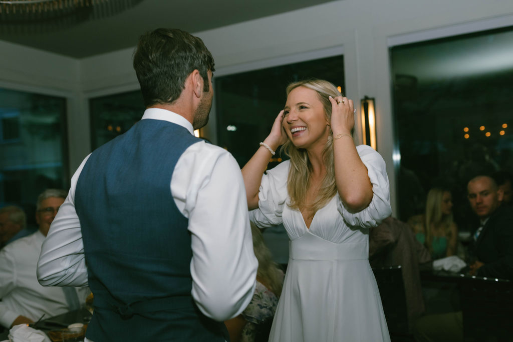 Bride and groom at reception 