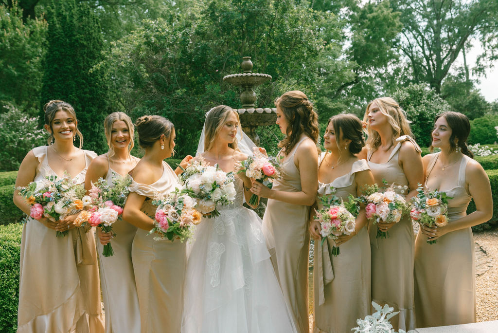 Bride and her bridesmaids