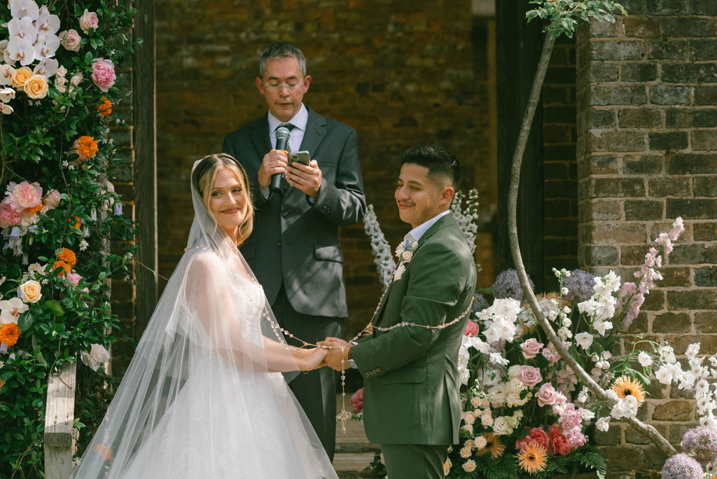 Bride and groom at the ceremony 