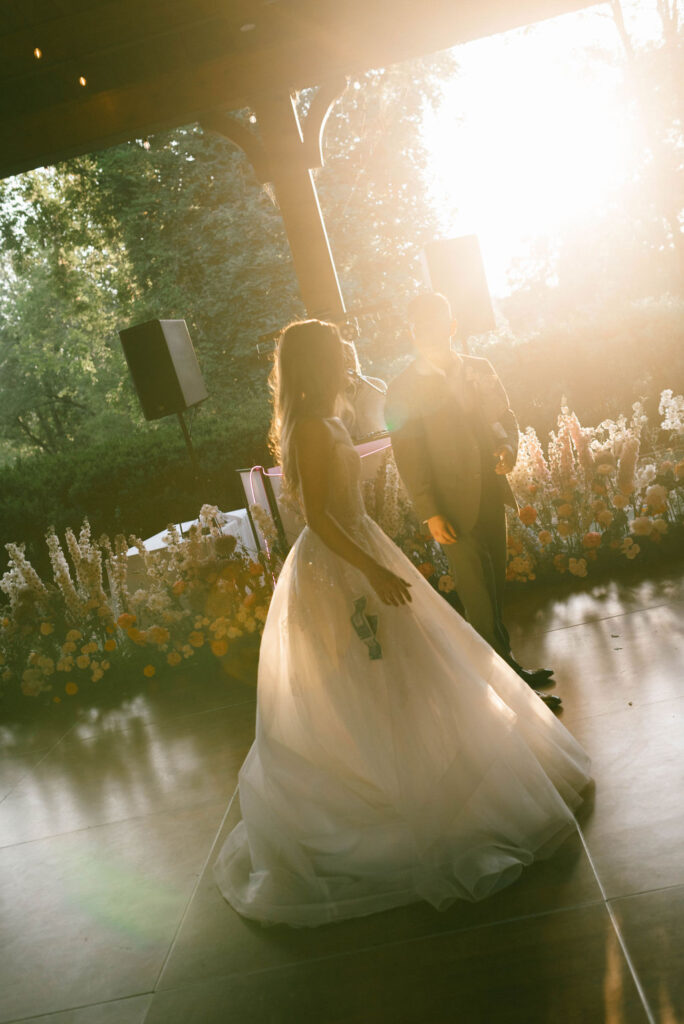 Bride and groom first dance