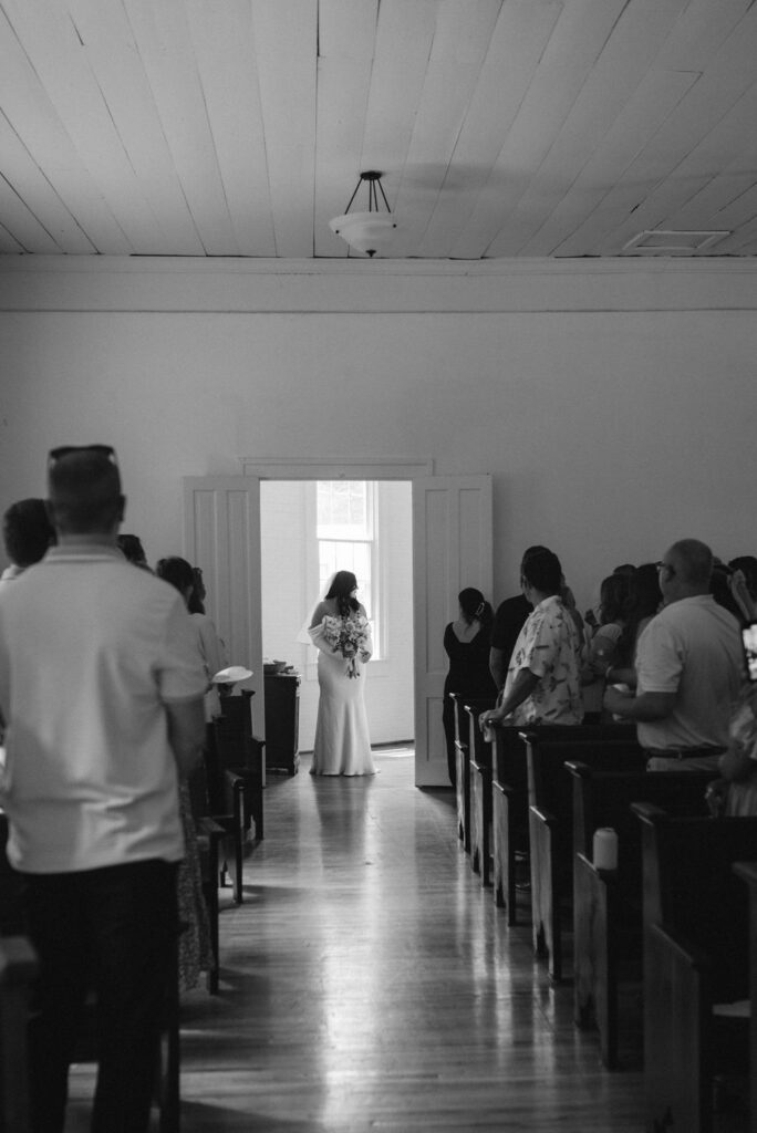 Bride walking down the isle 