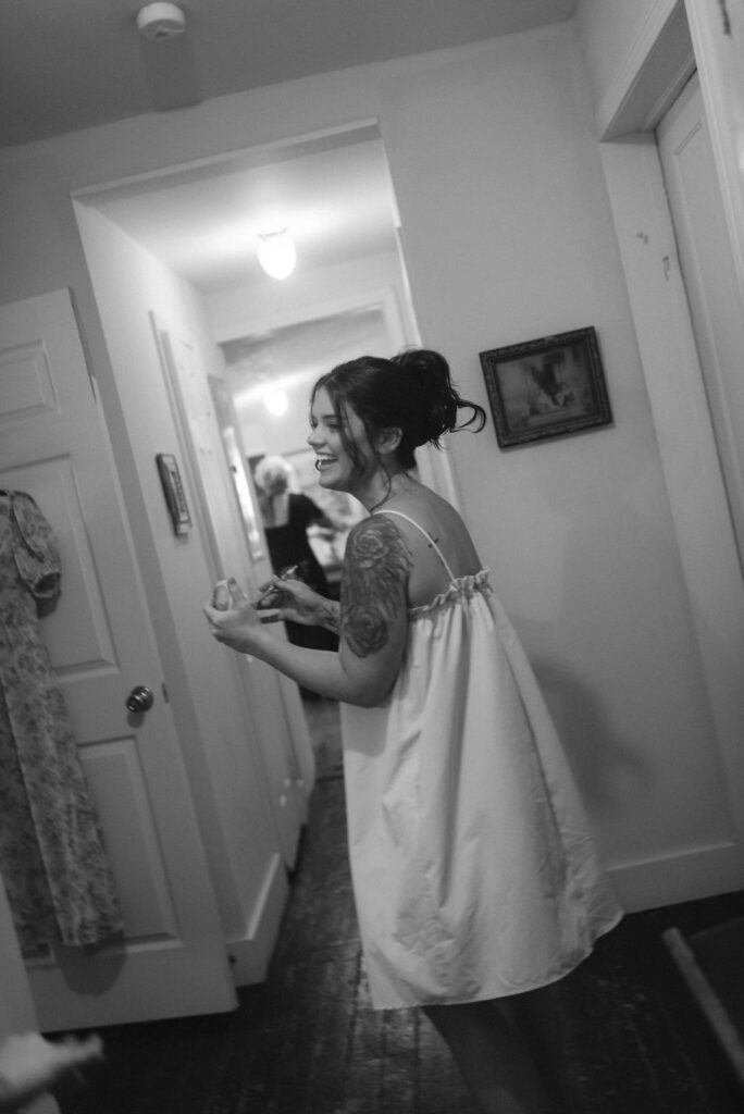 Bride getting ready for the wedding