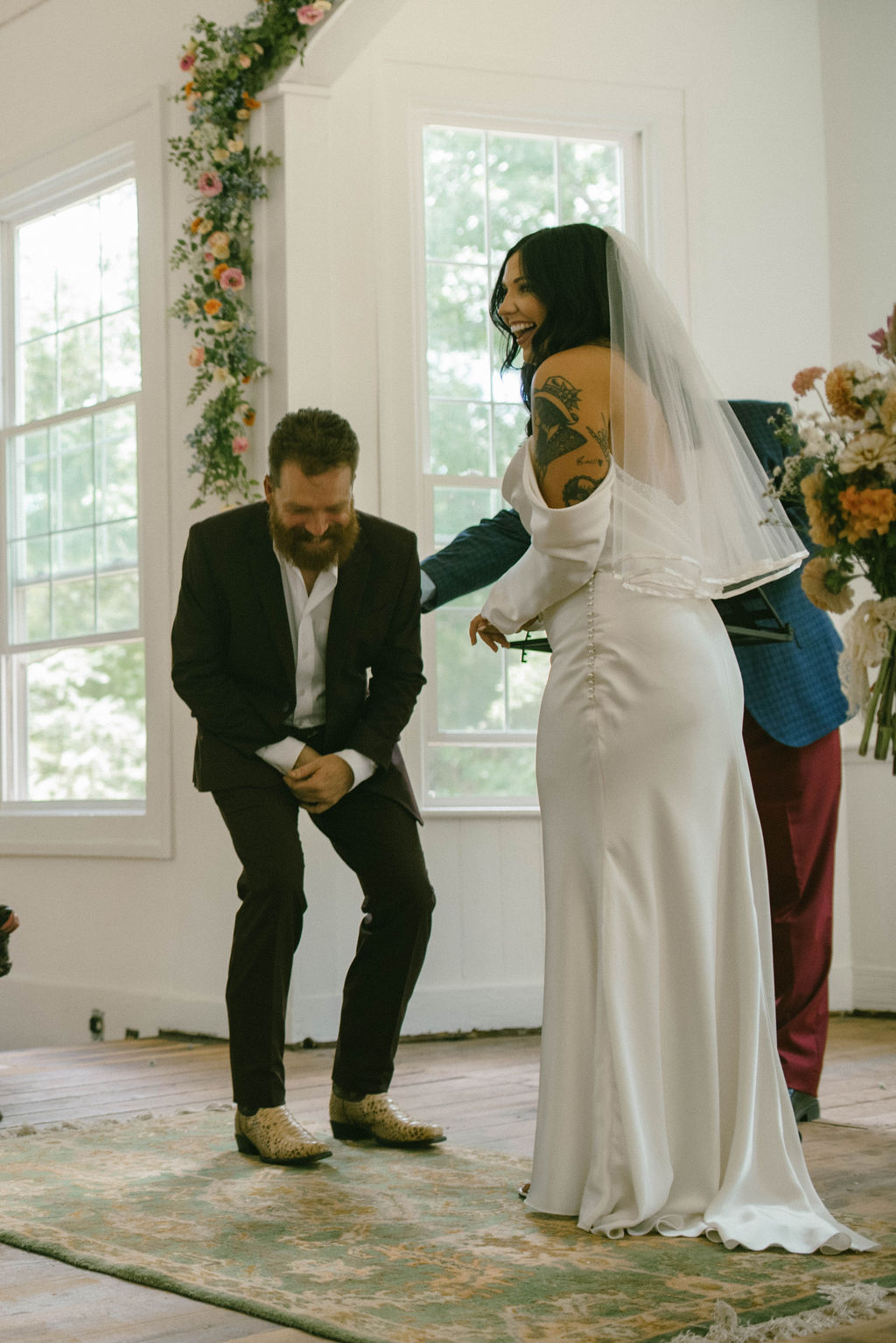 Bride and groom at the ceremony 