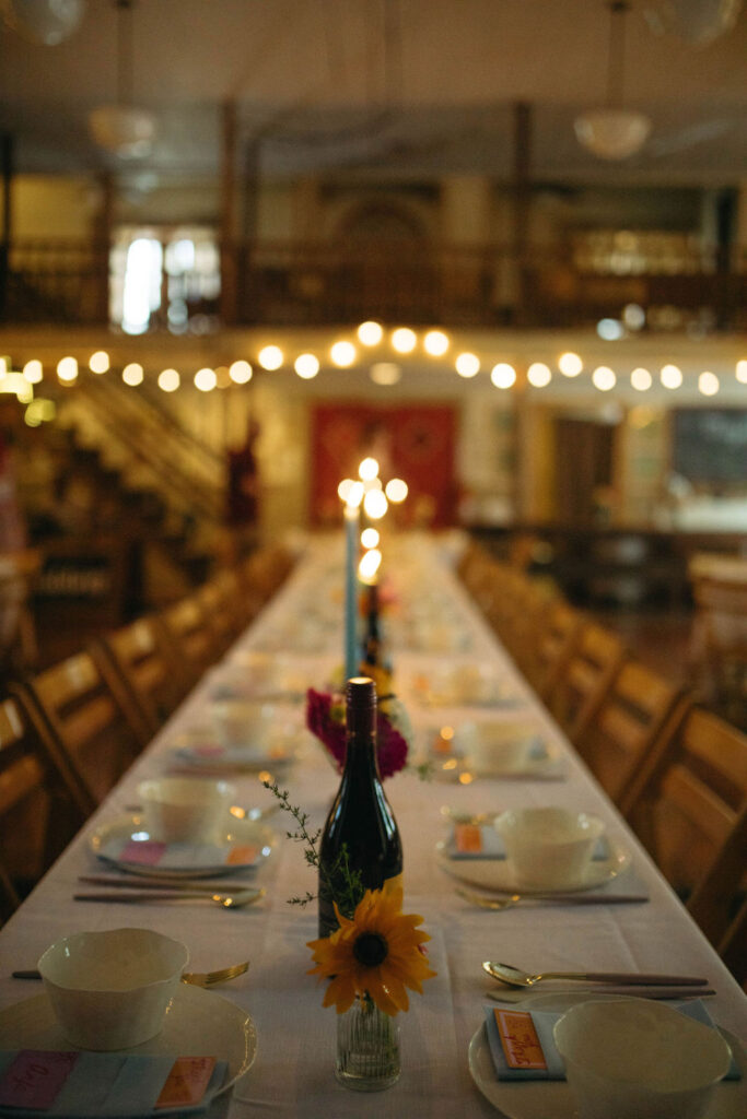 Intimate wedding dinner details 