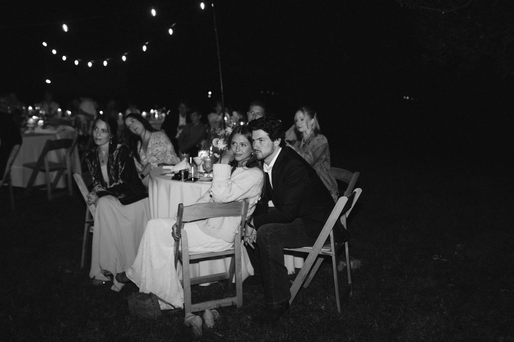 intimate backyard wedding reception details