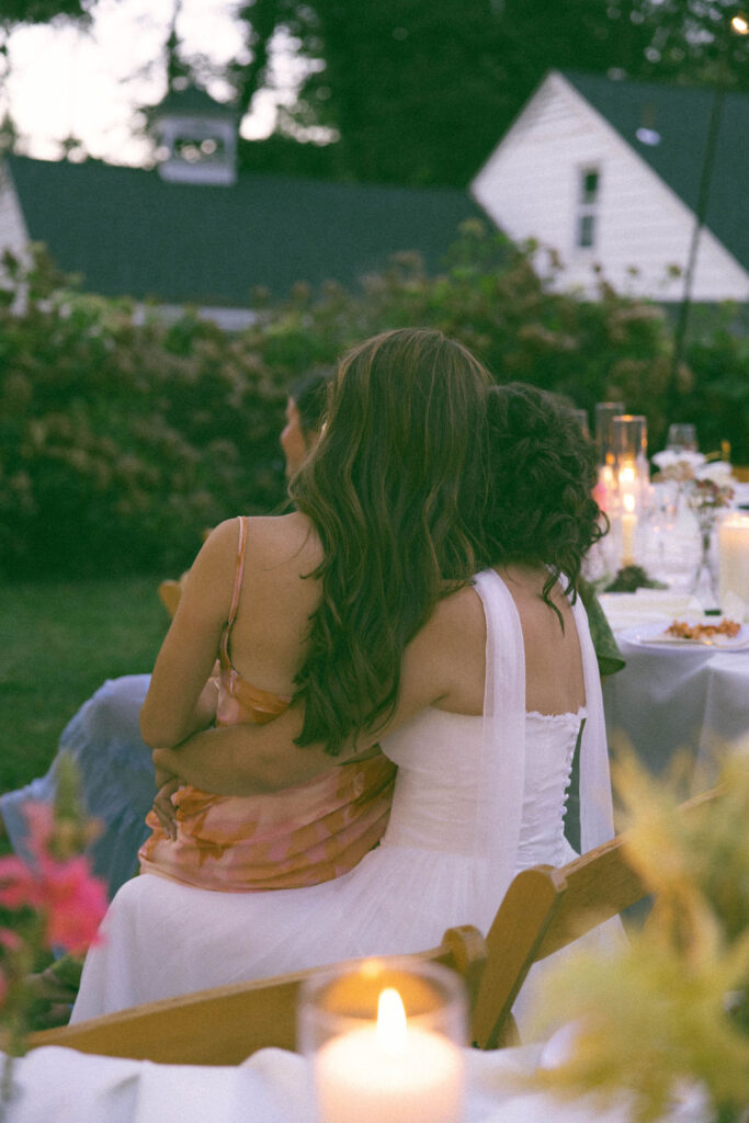 intimate backyard wedding reception details, breaking the glass