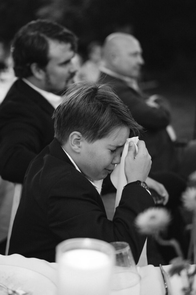 intimate backyard wedding reception details, breaking the glass