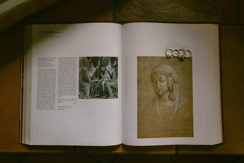 an intimate Italian escape wedding details rings and book