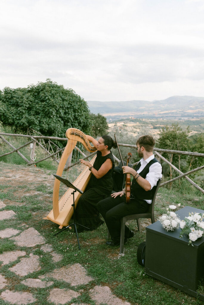 an intimate Italian escape wedding lgbtq wedding reception in an olive tree grove