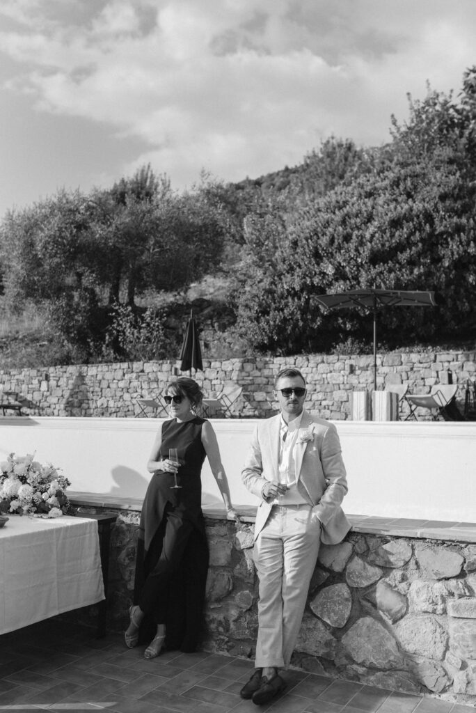 an intimate Italian escape wedding lgbtq wedding reception in an olive tree grove