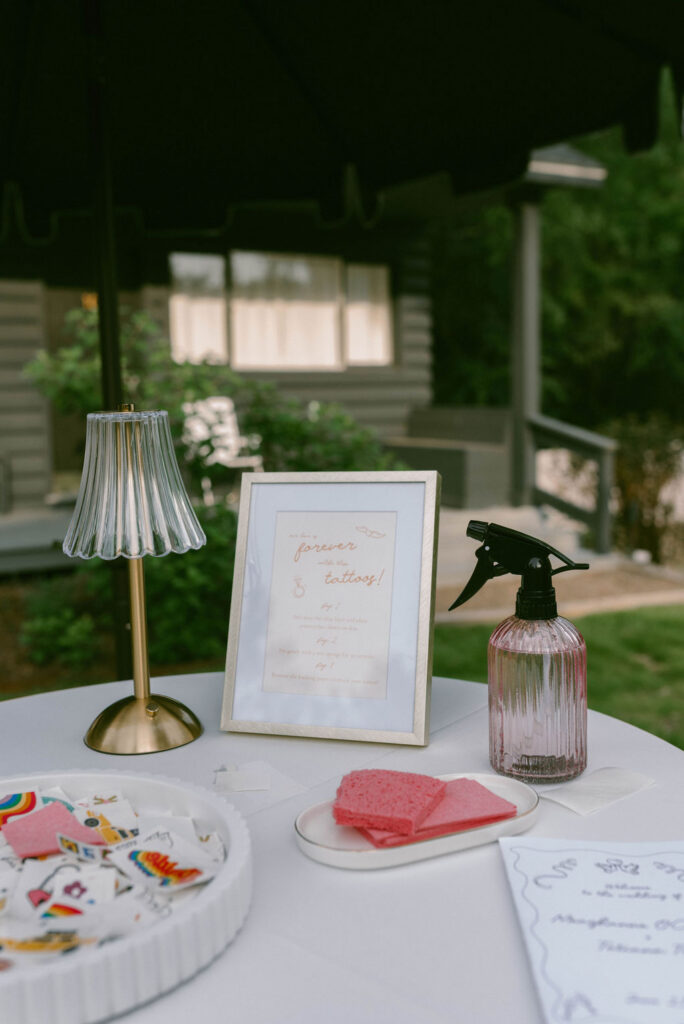 An Upstate New York Wedding at Woodhouse Lodge LGBTQ wedding temporary tattoos