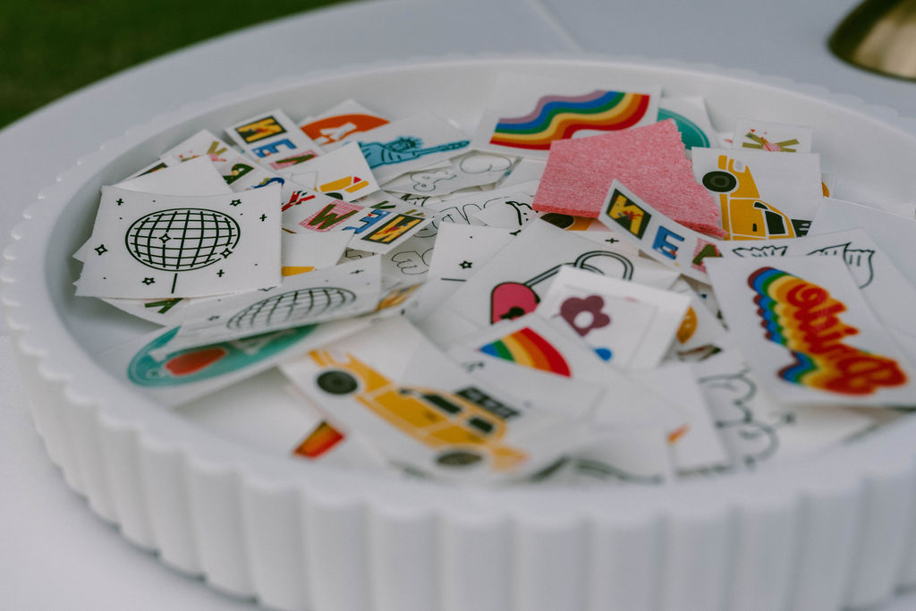 An Upstate New York Wedding at Woodhouse Lodge LGBTQ wedding temporary tattoos