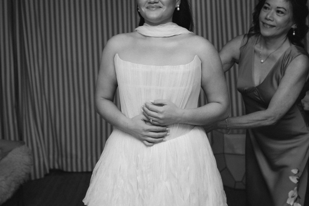 An Upstate New York Wedding at Woodhouse Lodge LGBTQ wedding Bride getting ready