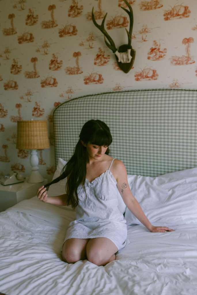 West Coast Intimate Wedding Portraits at Palihouse Santa Monica getting ready