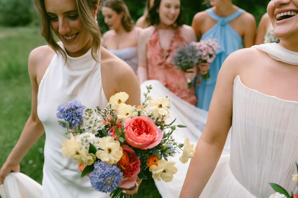 An Upstate New York Wedding at Woodhouse Lodge LGBTQ wedding Brides first look & portraits